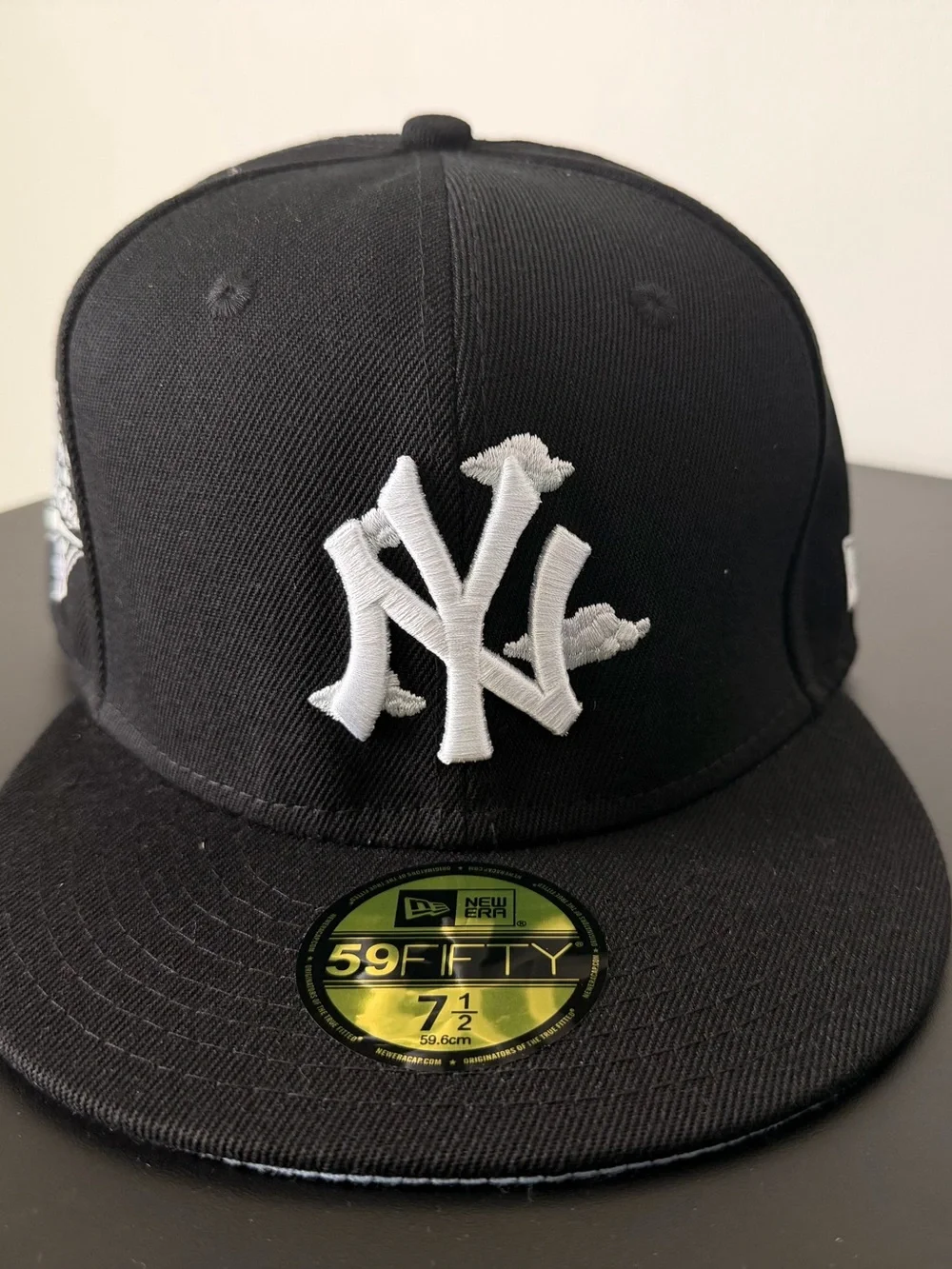 New Era Black Fitted Cap with White NY Embroidery